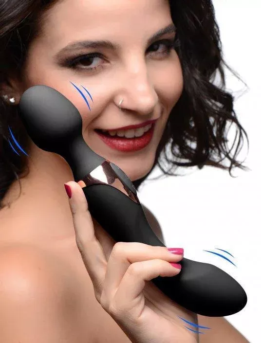 10x-dual-duchess-2-in-1-silicone-massager-black 10X Dual Duchess 2-in-1 Silicone Massager- black