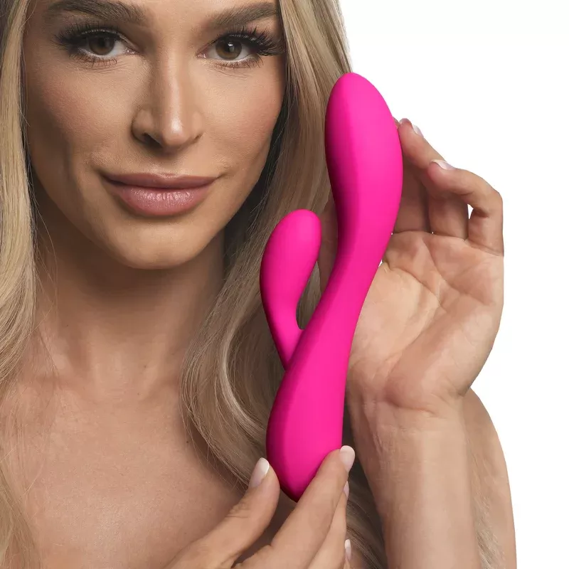 10x-flexible-silicone-rabbit-vibrator-pink 10X Flexible Silicone Rabbit Vibrator – Pink