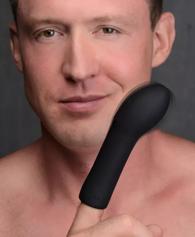 10x-vibrating-curved-silicone-finger-massager 10X Vibrating Curved Silicone Finger Massager