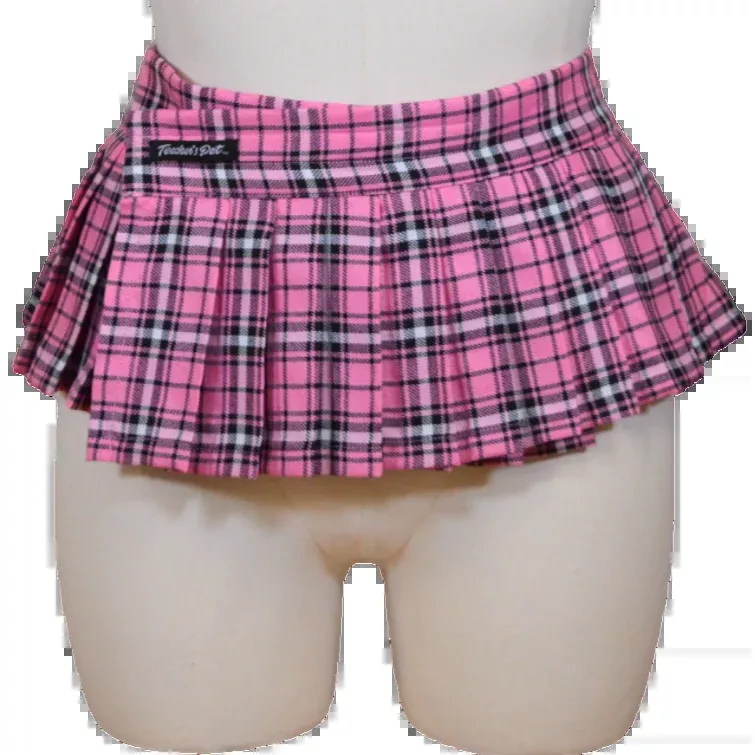 11711-pink-plaid-rip-off-school-girl-skirt 11711 Pink Plaid Rip Off School Girl Skirt