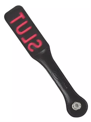 12-inch-leather-impression-paddle-slut 12 Inch Leather Impression Paddle – Slut