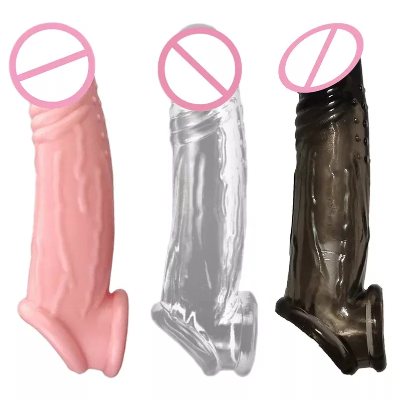 17cm-silicone-long-penis-sleeve-reusable-condom-dick-extender-cock-enlargement-p 17cm Silicone Long Penis Sleeve Reusable Condom Dick Extender Cock Enlargement Penis Ring