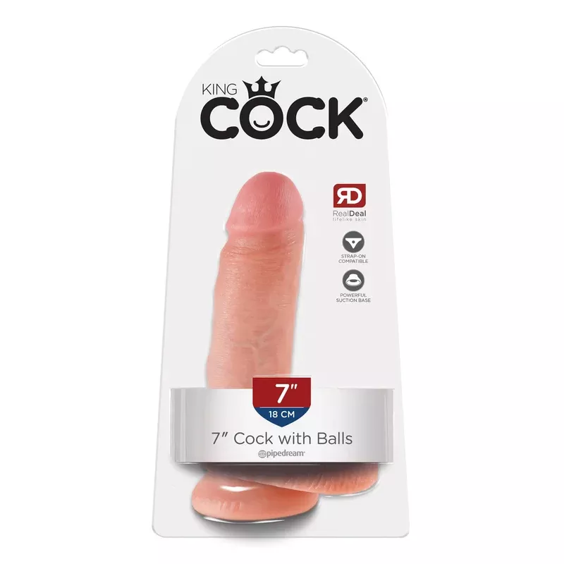 king-cock-7-cock-avec-testicules-clair King Cock 7″ Cock avec testicules – Clair