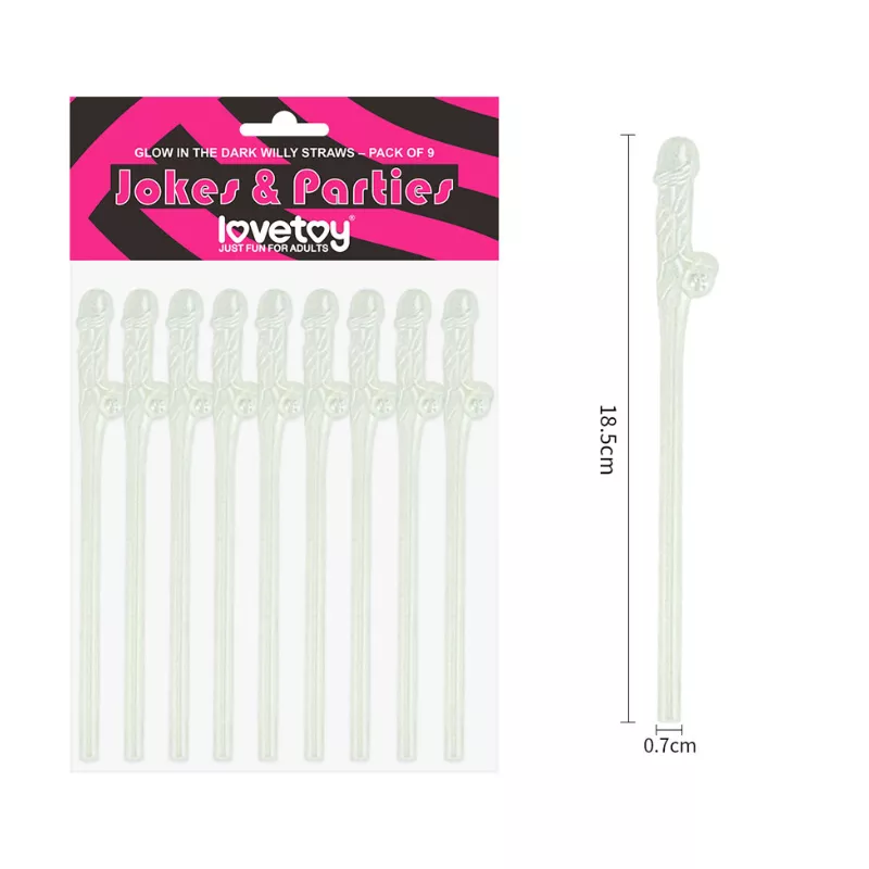 love-toy-9pk-glow-in-dark-penis-straws-glow-in-dark Love Toy – 9pk Of Glow In The Dark Penis Straws (Glow-in-the-Dark)