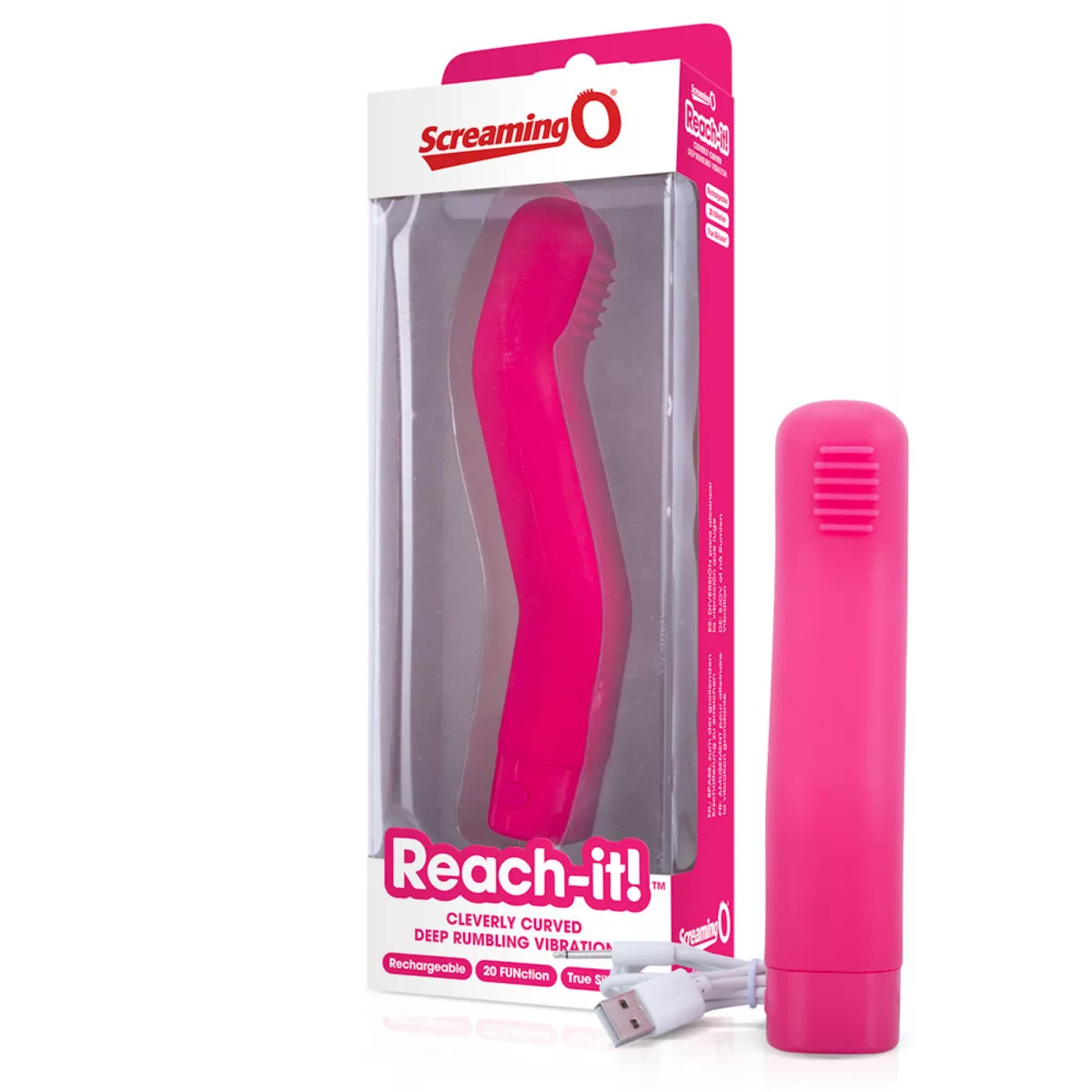 Screaming O – Reach-it! Cleverly Curved Vibrator (Pink)
