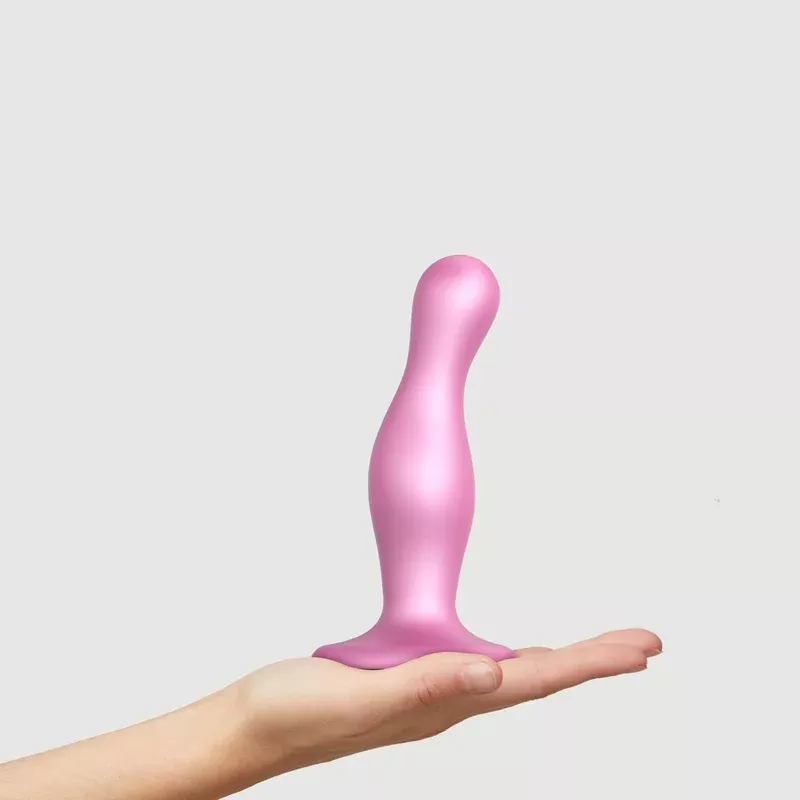 strap-on-me-dildo-plug-curvy-rose-sucre-m-tallique-l Strap On Me Dildo Plug Curvy – Rose sucre métallique, L