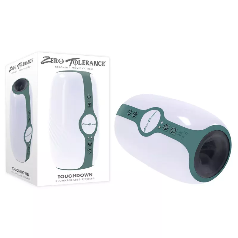 Zero Tolerance TOUCHDOWN – White 15 cm USB Rechargeable Vibrating & Tightening Stroker