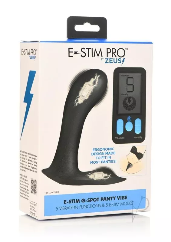 Zeus ZS E-Stim Pro Rechargeable Silicone Panty Vibe with Remote Control – Black