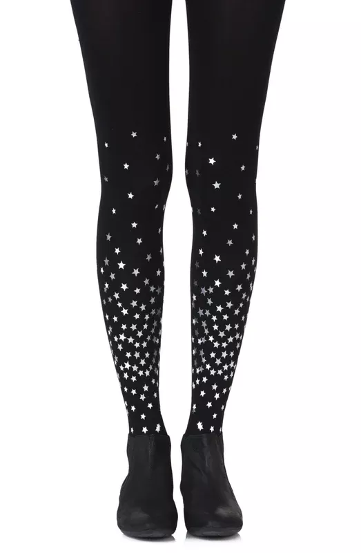 zohara-rise-shine-silver-print-tights Zohara “Rise And Shine” Silver Print Tights
