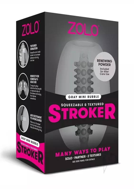 zolo-squeezable-mini-bubble-masturbator-gray ZOLO Squeezable Mini Bubble Masturbator – Gray