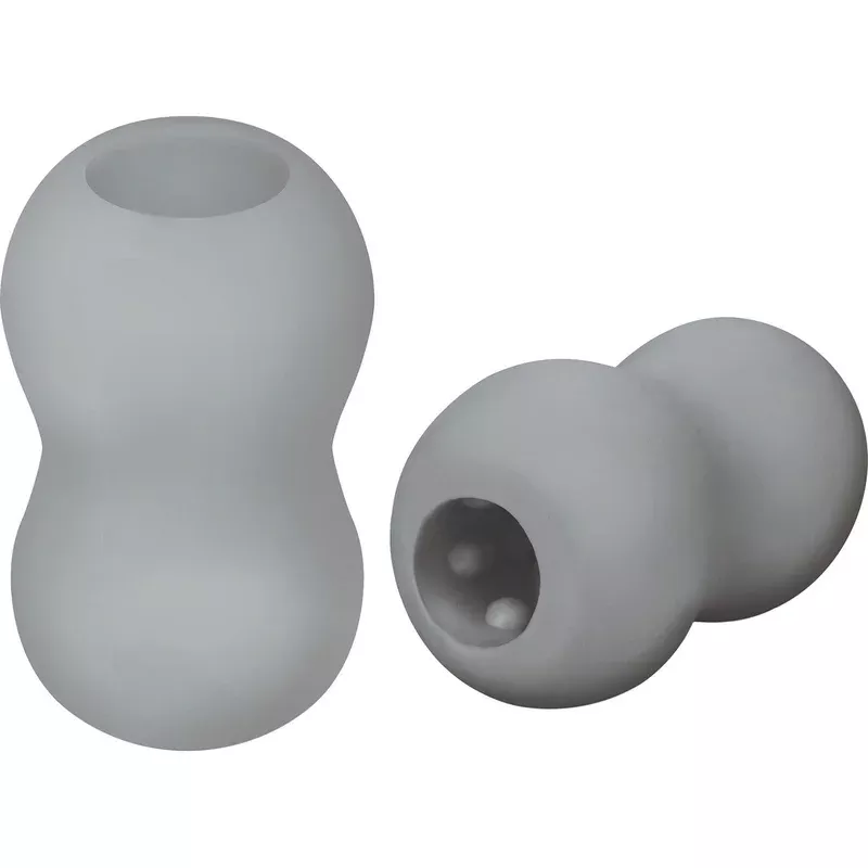 zolo-squeezable-mini-double-bubble-stroker-penis-masturbator-grey ZOLO Squeezable Mini Double Bubble Stroker Penis Masturbator – Grey